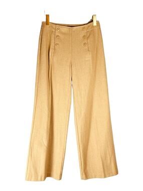 Vintage J.G. Hook Camel Wool Blend Sailor Pants Wide Leg Trousers Size 2P